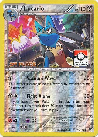 Lucario (63/124) (League Promo 3rd Place) [XY: Fates Collide] | Game Master's Emporium (The New GME)