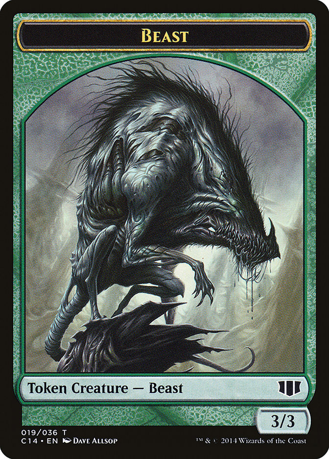 Elemental // Beast (019/036) Double-Sided Token [Commander 2014 Tokens] | Game Master's Emporium (The New GME)