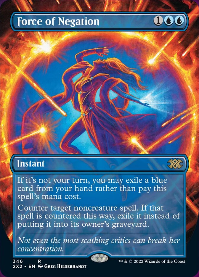 Force of Negation (Borderless Alternate Art) [Double Masters 2022] | Game Master's Emporium (The New GME)