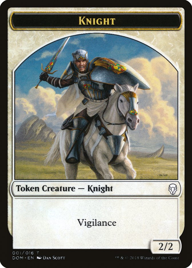 Knight Token (001/016) [Dominaria Tokens] | Game Master's Emporium (The New GME)