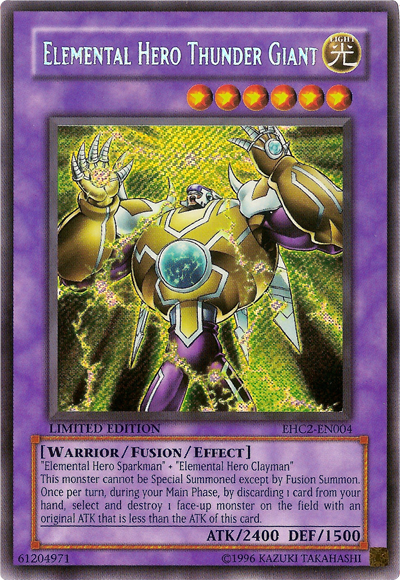 Elemental Hero Thunder Giant [EHC2-EN004] Secret Rare | Game Master's Emporium (The New GME)