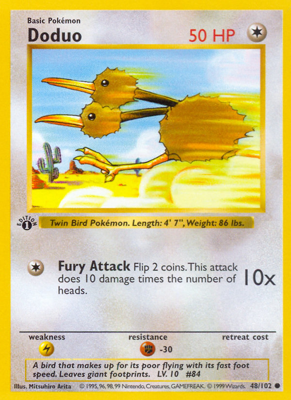 Doduo (48/102) (Shadowless) [Base Set 1st Edition] | Game Master's Emporium (The New GME)