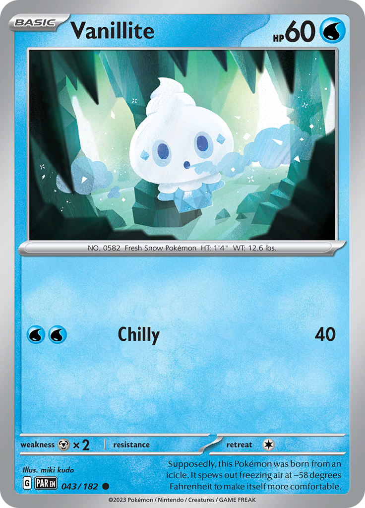 Vanillite (043/182) [Scarlet & Violet: Paradox Rift] | Game Master's Emporium (The New GME)