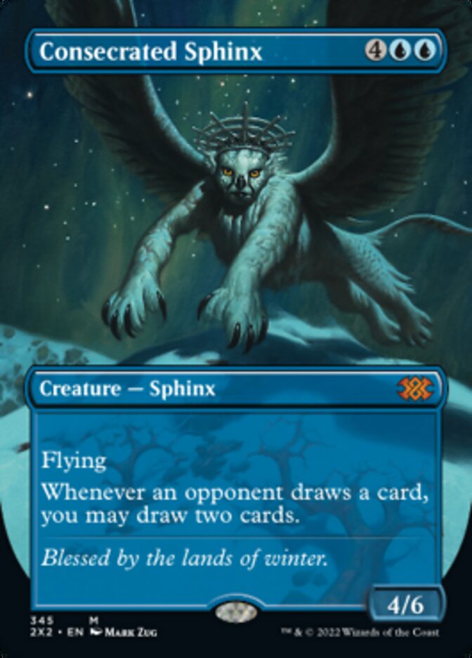 Consecrated Sphinx (Borderless Alternate Art) [Double Masters 2022] | Game Master's Emporium (The New GME)