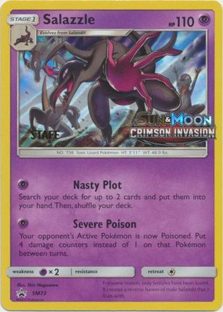 Salazzle (SM73) (Staff Prerelease Promo) [Sun & Moon: Black Star Promos] | Game Master's Emporium (The New GME)