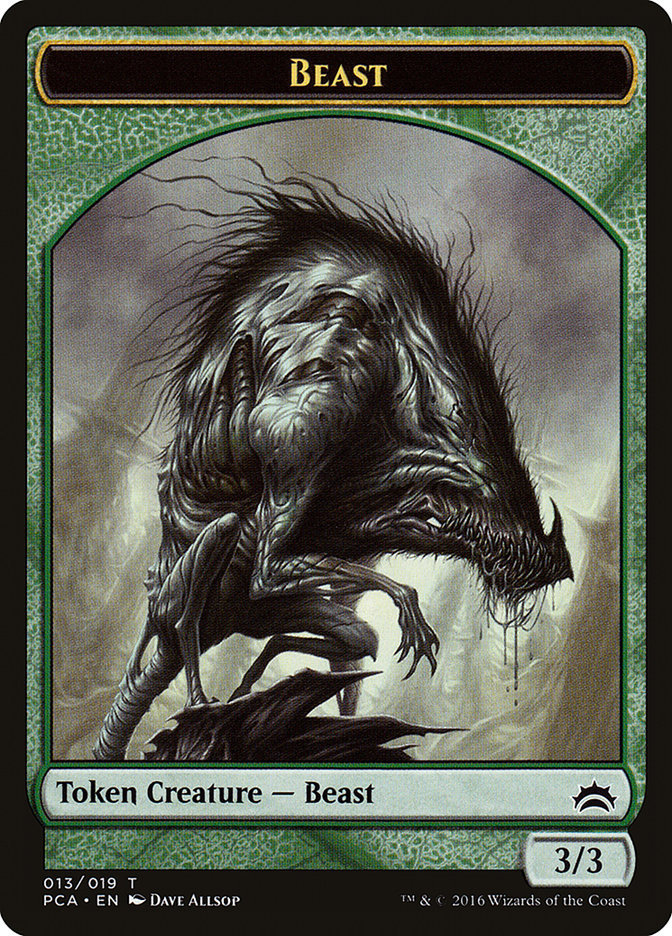 Beast // Saproling Double-Sided Token [Planechase Anthology Tokens] | Game Master's Emporium (The New GME)