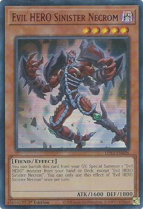 Evil HERO Sinister Necrom (Red) [LDS3-EN026] Ultra Rare | Game Master's Emporium (The New GME)