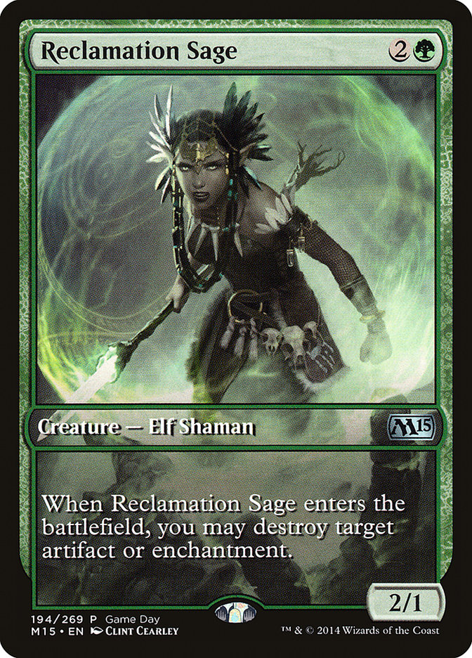 Reclamation Sage (Game Day) [Magic 2015 Promos] | Game Master's Emporium (The New GME)