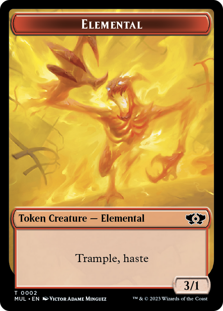 Elemental (2) // Teferi Akosa of Zhalfir Emblem Double-Sided Token [March of the Machine Tokens] | Game Master's Emporium (The New GME)