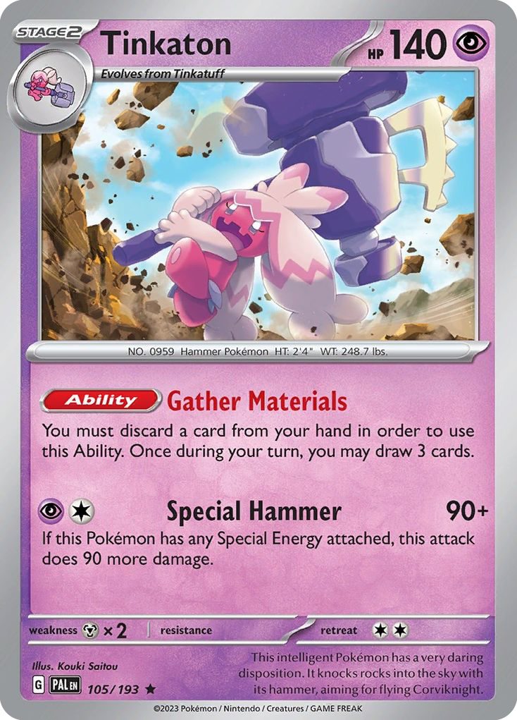 Tinkaton (105/193) (Theme Deck Exclusive) [Scarlet & Violet: Paldea Evolved] | Game Master's Emporium (The New GME)