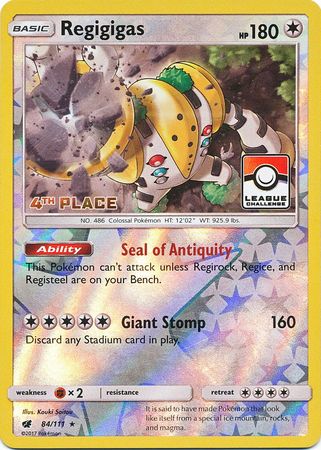 Regigigas (84/111) (League Promo 4th Place) [Sun & Moon: Crimson Invasion] | Game Master's Emporium (The New GME)