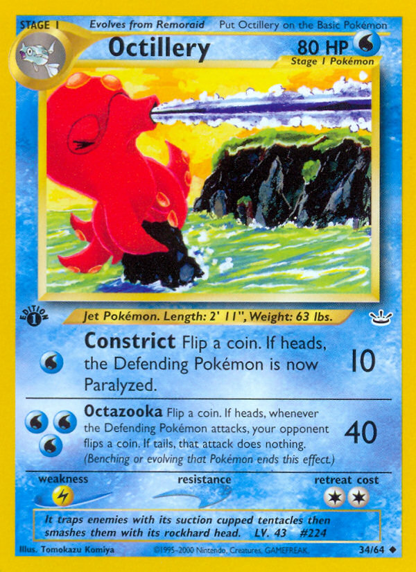 Octillery (34/64) [Neo Revelation 1st Edition] | Game Master's Emporium (The New GME)
