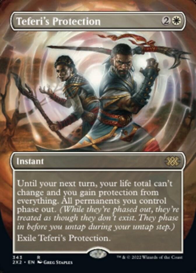 Teferi's Protection (Borderless Alternate Art) [Double Masters 2022] | Game Master's Emporium (The New GME)