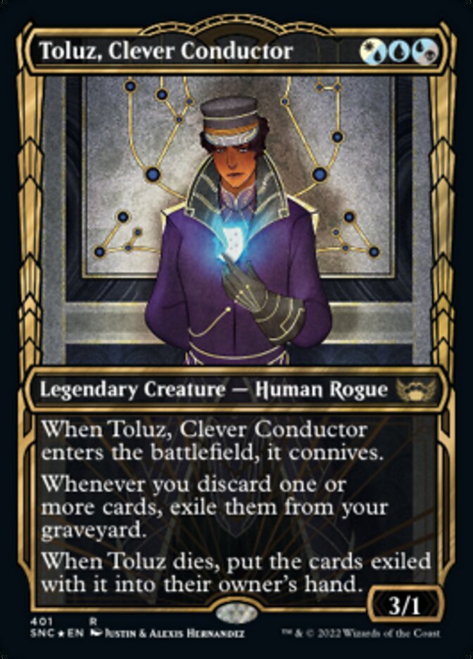 Toluz, Clever Conductor (Showcase Golden Age Gilded Foil) [Streets of New Capenna] | Game Master's Emporium (The New GME)