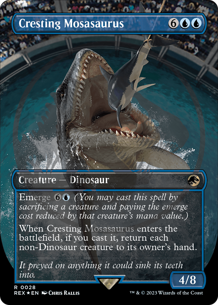 Cresting Mosasaurus (Emblem) (Borderless) [Jurassic World Collection Tokens] | Game Master's Emporium (The New GME)