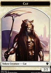 Cat // Cat Warrior Double-Sided Token [Commander 2017 Tokens] | Game Master's Emporium (The New GME)