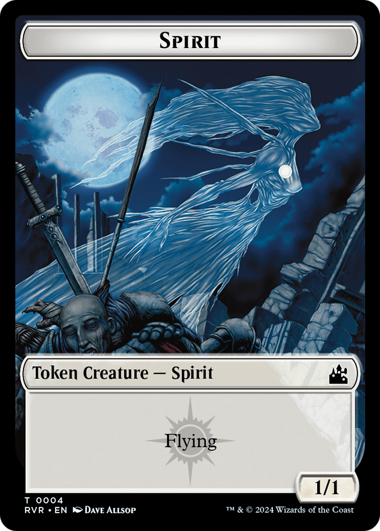 Spirit (0018) // Spirit (0004) Double-Sided Token [Ravnica Remastered Tokens] | Game Master's Emporium (The New GME)