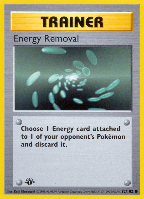 Energy Removal (92/102) (Shadowless) [Base Set 1st Edition] | Game Master's Emporium (The New GME)