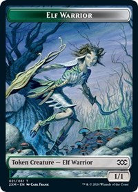 Elf Warrior // Plant Double-Sided Token [Double Masters Tokens] | Game Master's Emporium (The New GME)