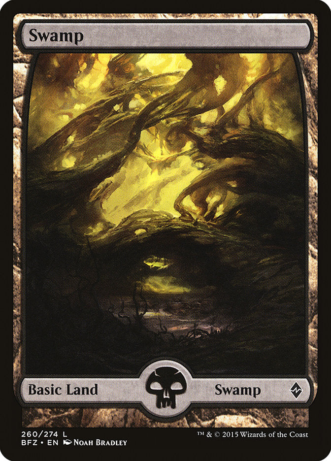 Swamp (260) (Full Art) [Battle for Zendikar] | Game Master's Emporium (The New GME)