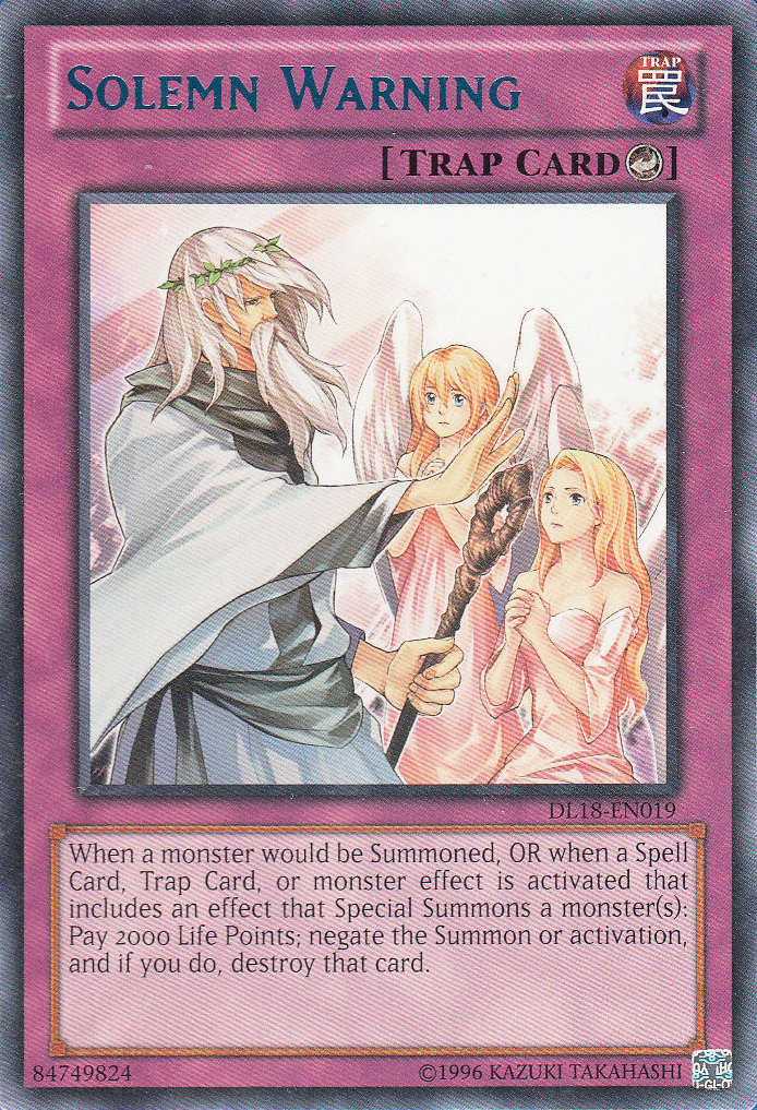 Solemn Warning (Blue) [DL18-EN019] Rare | Game Master's Emporium (The New GME)