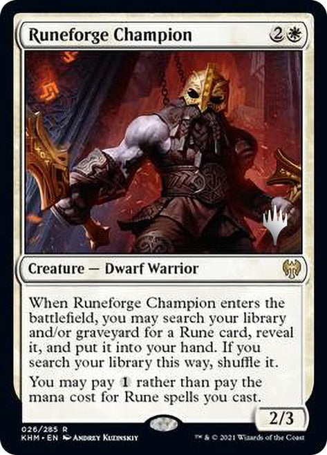 Runeforge Champion (Promo Pack) [Kaldheim Promos] | Game Master's Emporium (The New GME)