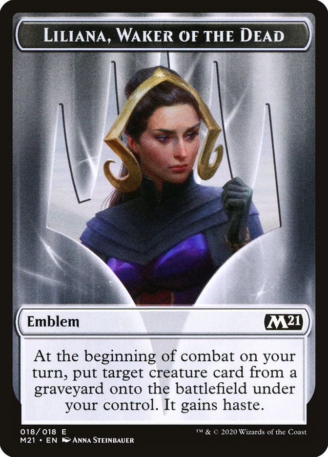 Liliana, Waker of the Dead Emblem [Core Set 2021 Tokens] | Game Master's Emporium (The New GME)