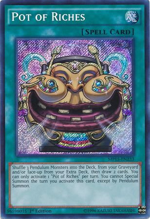 Pot of Riches [MP15-EN233] Secret Rare | Game Master's Emporium (The New GME)