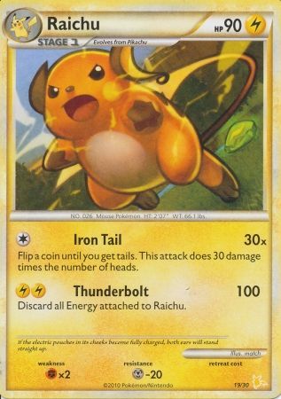 Raichu (19/30) [HeartGold & SoulSilver: Trainer Kit - Raichu] | Game Master's Emporium (The New GME)