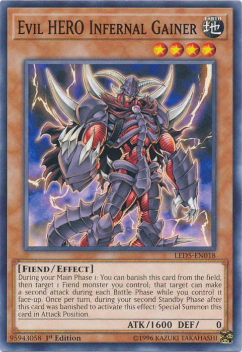 Evil Hero Infernal Gainer [LED5-EN018] Common | Game Master's Emporium (The New GME)