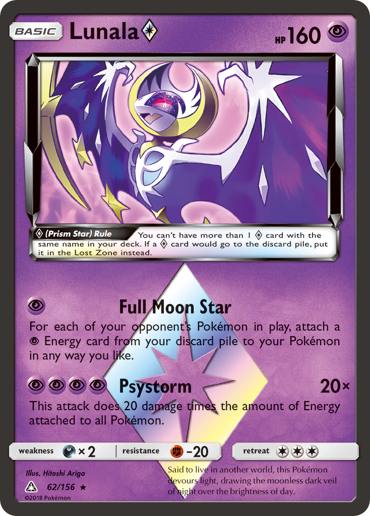 Lunala (62/156) (Prism Star) [Sun & Moon: Ultra Prism] | Game Master's Emporium (The New GME)