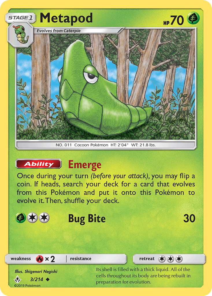 Metapod (3/214) [Sun & Moon: Unbroken Bonds] | Game Master's Emporium (The New GME)