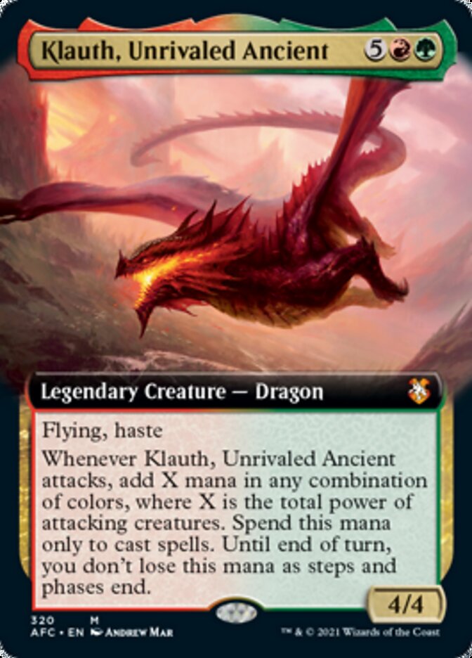 Klauth, Unrivaled Ancient (Extended Art) [Dungeons & Dragons: Adventures in the Forgotten Realms Commander] | Game Master's Emporium (The New GME)