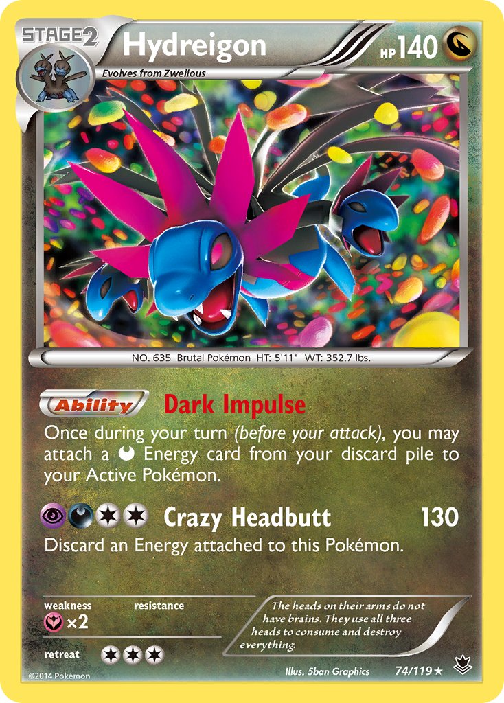 Hydreigon (74/119) (Cosmos Holo) (Blister Exclusive) [XY: Phantom Forces] | Game Master's Emporium (The New GME)