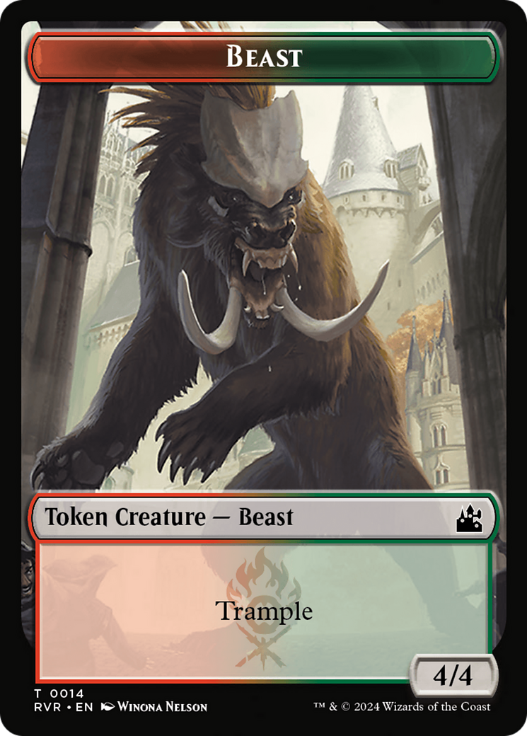 Goblin (0008) // Beast Double-Sided Token [Ravnica Remastered Tokens] | Game Master's Emporium (The New GME)