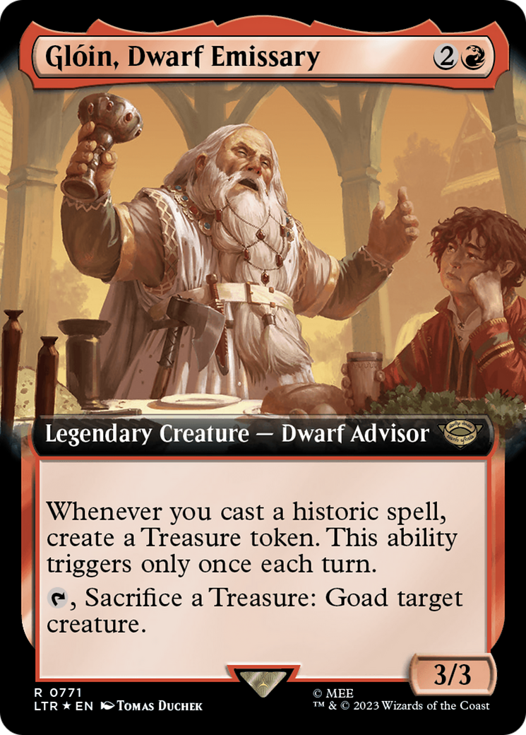 Gloin, Dwarf Emissary (Extended Art) (Surge Foil) [The Lord of the Rings: Tales of Middle-Earth] | Game Master's Emporium (The New GME)