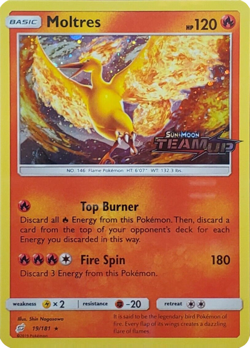 Moltres (19/181) (Stamped) [Sun & Moon: Team Up] | Game Master's Emporium (The New GME)