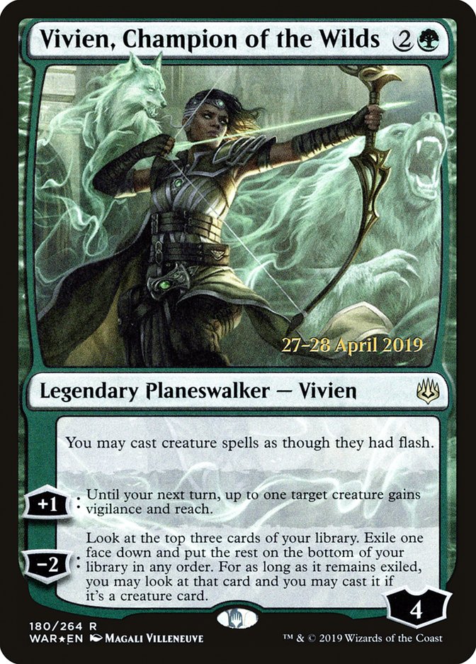Vivien, Champion of the Wilds [War of the Spark Prerelease Promos] | Game Master's Emporium (The New GME)