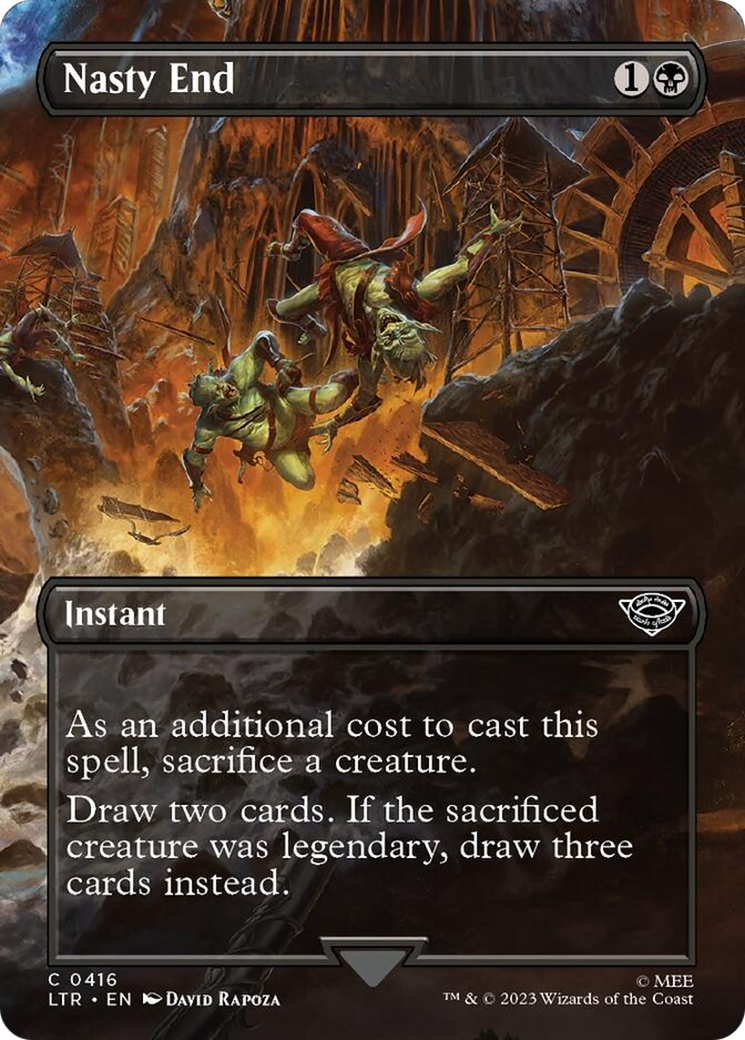 Nasty End (Borderless Alternate Art) [The Lord of the Rings: Tales of Middle-Earth] | Game Master's Emporium (The New GME)