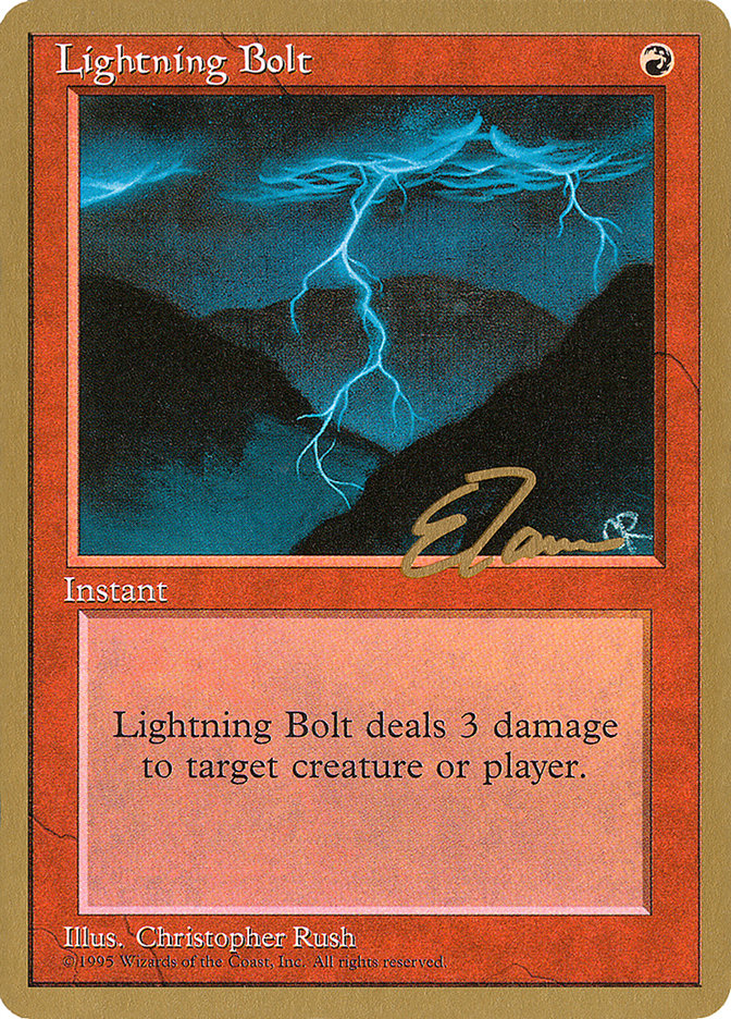 Lightning Bolt (Eric Tam) [Pro Tour Collector Set] | Game Master's Emporium (The New GME)
