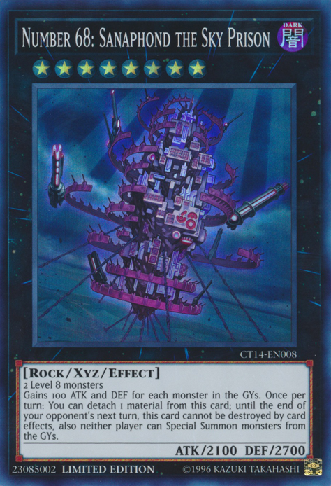 Number 68: Sanaphond the Sky Prison [CT14-EN008] Super Rare | Game Master's Emporium (The New GME)