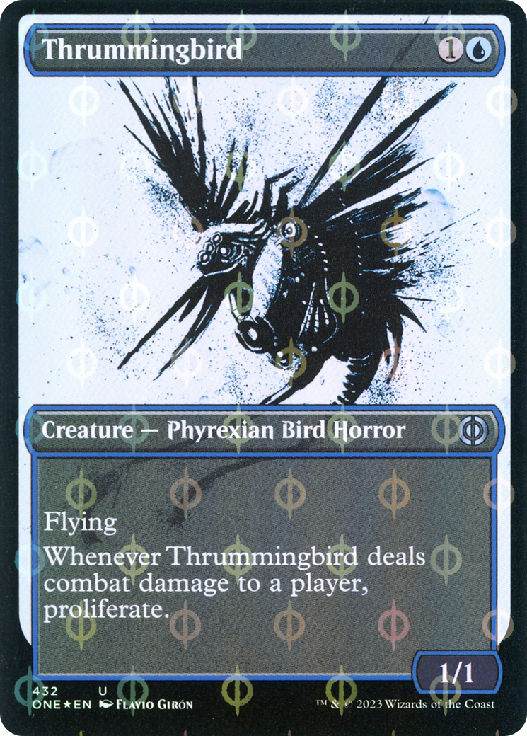 Thrummingbird (Showcase Ichor Step-and-Compleat Foil) [Phyrexia: All Will Be One] | Game Master's Emporium (The New GME)