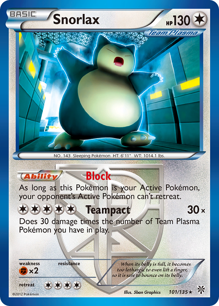 Snorlax (101/135) [Black & White: Plasma Storm] | Game Master's Emporium (The New GME)