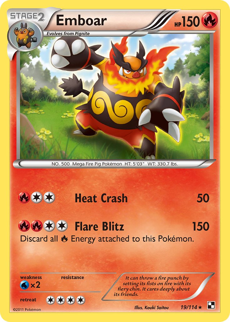 Emboar (19/114) (Cracked Ice Holo) (Theme Deck Exclusive) [Black & White: Base Set] | Game Master's Emporium (The New GME)