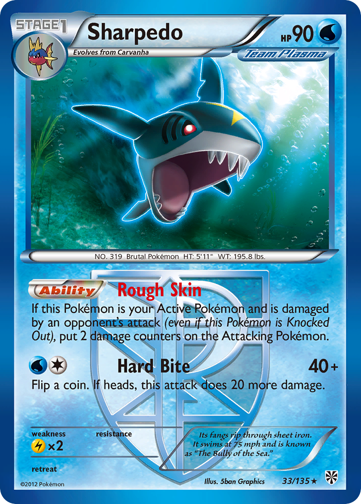 Sharpedo (33/135) [Black & White: Plasma Storm] | Game Master's Emporium (The New GME)