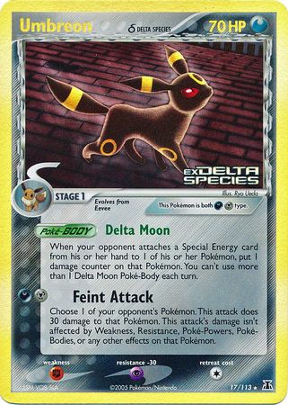 Umbreon (17/113) (Delta Species) (Stamped) [EX: Delta Species] | Game Master's Emporium (The New GME)