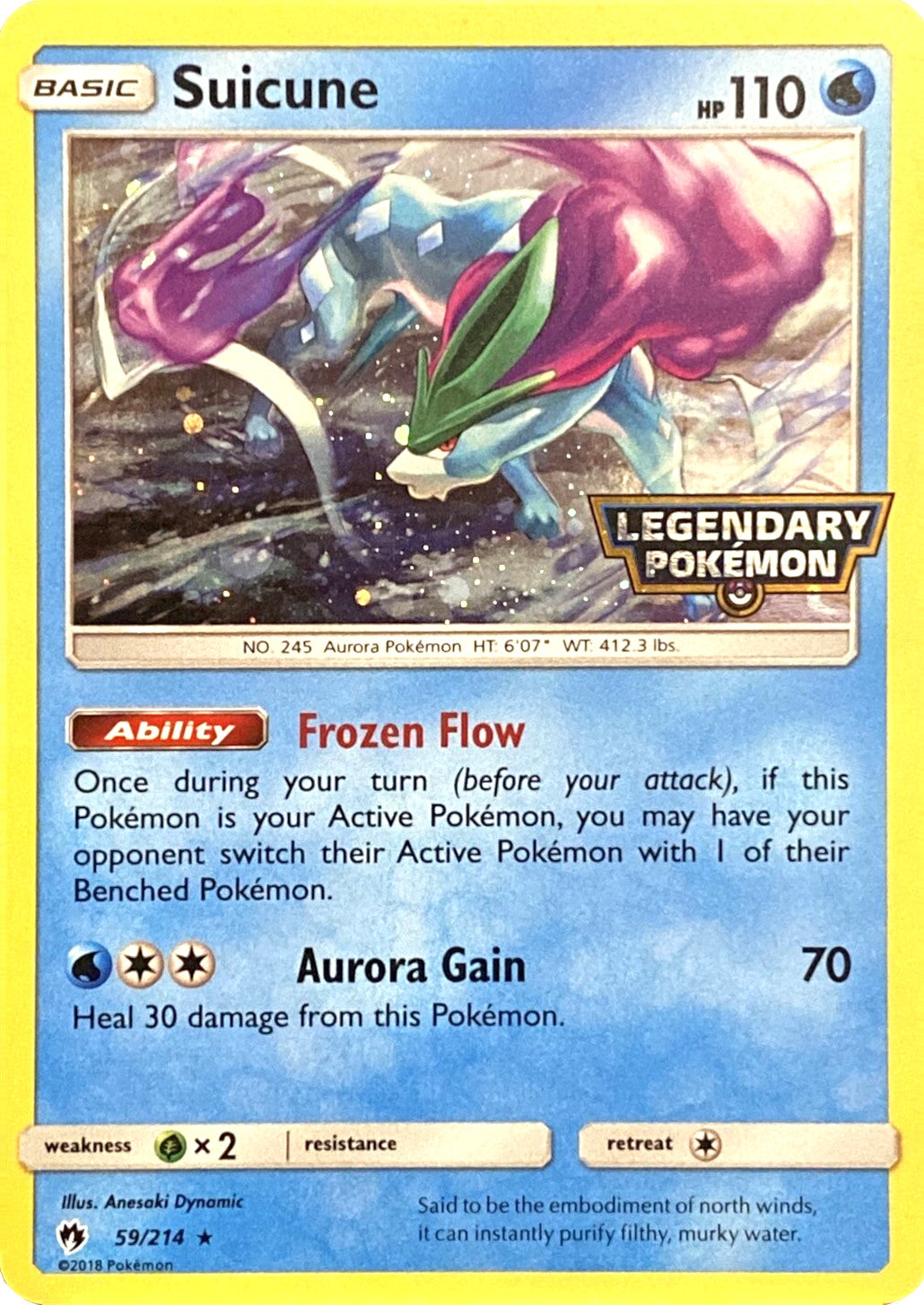 Suicune (59/214) (Legendary Pokemon Stamped) [Sun & Moon: Lost Thunder] | Game Master's Emporium (The New GME)