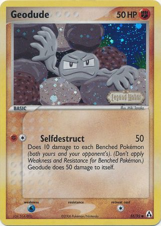 Geodude (53/92) (Stamped) [EX: Legend Maker] | Game Master's Emporium (The New GME)