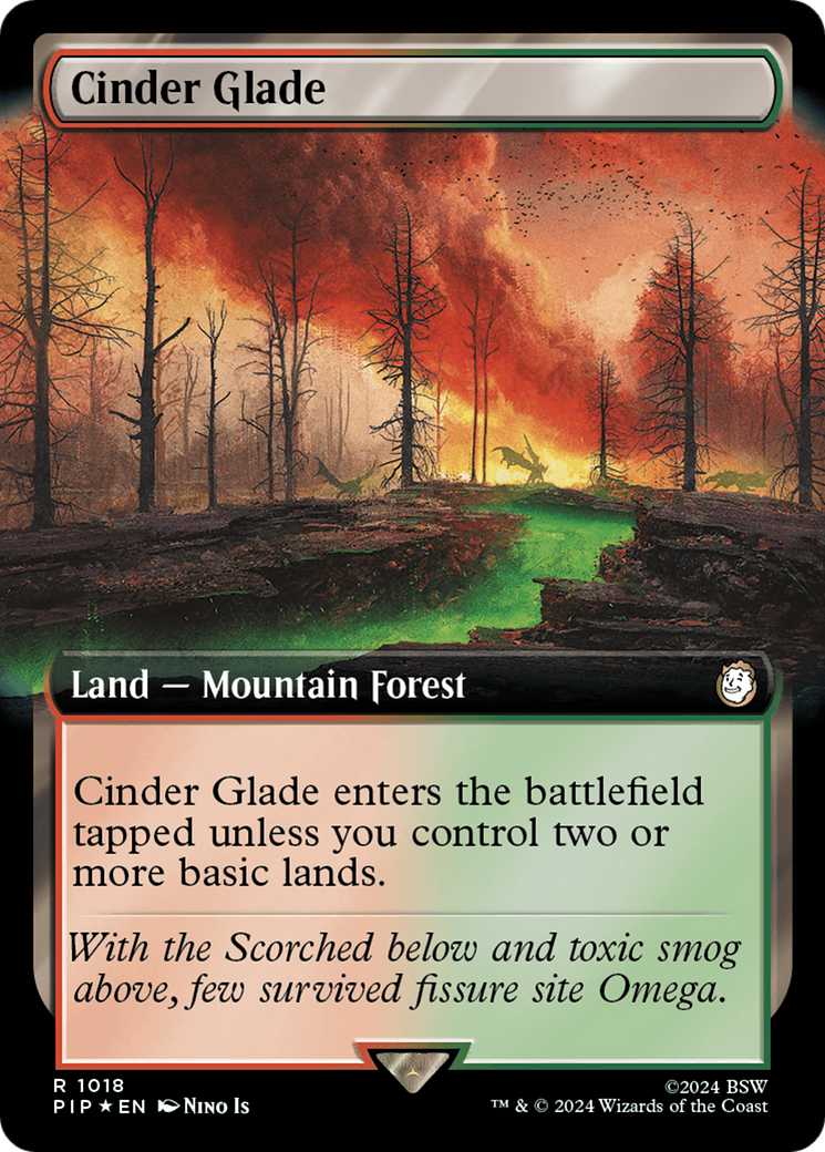 Cinder Glade (Extended Art) (Surge Foil) [Fallout] | Game Master's Emporium (The New GME)