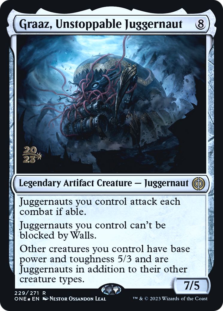 Graaz, Unstoppable Juggernaut [Phyrexia: All Will Be One Prerelease Promos] | Game Master's Emporium (The New GME)